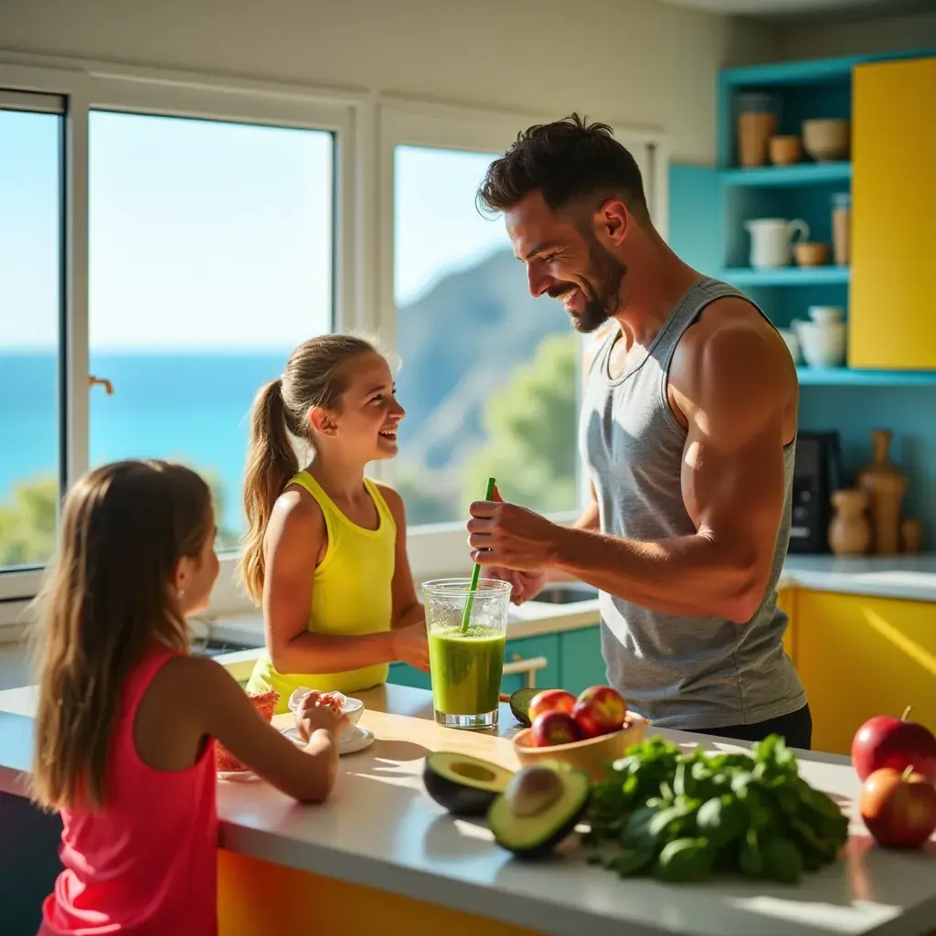 Botellas de batido verde alineadas, listas para ser degustadas.